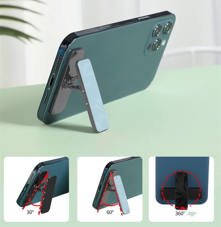 Foldable Cell Phones Kickstand 360°Rotation Multi-Angle Horizontal Vertical Invisible Mini Folding Desk Mount Holder for iPhone Smartphones (Light Blue)