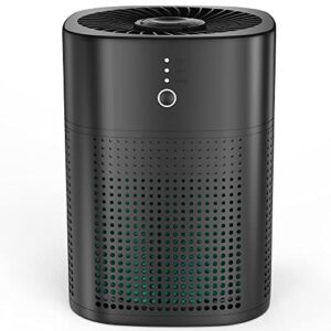 air purifier for bedroom, h13 true hepa filter air purifier, 360° air intake with 5-stage filtration, 24db filtration system air cleaner remove 99.97% dust smoke pollen for pets allergies black