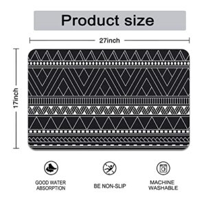 Boho Diatomaceous Earth Bath Mat Rug-Rubber Non Slip Quick Dry Super Absorbent Thin Bathroom Rugs Fit Under Door Shower Rug for in Front of Bathtub,Shower Room,Sink ( 17" L x 27" W Rectangle)