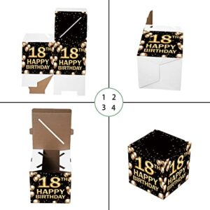 18th Birthday Card Box，Black And Gold Card Box for Birthday Party Decorations ，Party Supplies , Money Box -  1 PC (026 sr)