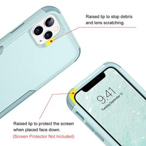 BENTOBEN iPhone 11 Pro Case, 3 in 1 Heavy Duty Rugged Hybrid Shockproof Hard PC Soft TPU Bumper Non-Slip Protective Girls Women Boy Men Phone Cases Cover for iPhone 11 Pro 5.8 Inch, Mint Green