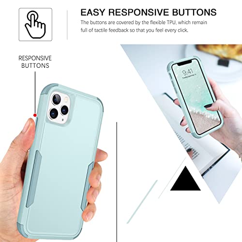 BENTOBEN iPhone 11 Pro Case, 3 in 1 Heavy Duty Rugged Hybrid Shockproof Hard PC Soft TPU Bumper Non-Slip Protective Girls Women Boy Men Phone Cases Cover for iPhone 11 Pro 5.8 Inch, Mint Green