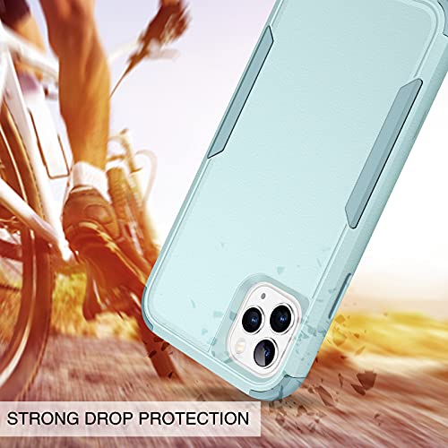 BENTOBEN iPhone 11 Pro Case, 3 in 1 Heavy Duty Rugged Hybrid Shockproof Hard PC Soft TPU Bumper Non-Slip Protective Girls Women Boy Men Phone Cases Cover for iPhone 11 Pro 5.8 Inch, Mint Green