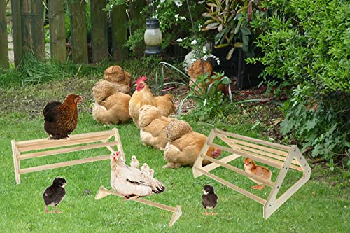 CooShou 3 Pack Chick Perch Chick Toys Chick Wooden Roosting Bar Chick Jungle Gym Perch Stand for Chicken Brooder, Coop Baby Chicks