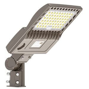 nuoguan 200w led parking lot light slip fitter 100-277v 28000lm ul dlc 5000k outdoor led shoebox pole lights fixtures ip65 commercial street area lighting for driveway roadway replace 800w hid hps