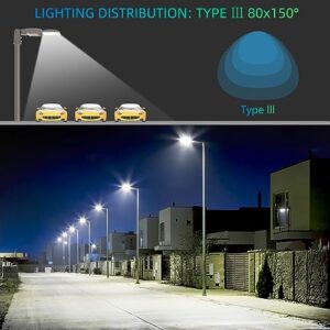NUOGUAN 200W LED Parking Lot Light Slip Fitter 100-277V 28000LM UL DLC 5000K Outdoor LED Shoebox Pole Lights Fixtures IP65 Commercial Street Area Lighting for Driveway Roadway Replace 800W HID HPS