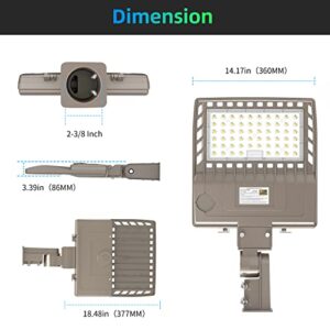 NUOGUAN 200W LED Parking Lot Light Slip Fitter 100-277V 28000LM UL DLC 5000K Outdoor LED Shoebox Pole Lights Fixtures IP65 Commercial Street Area Lighting for Driveway Roadway Replace 800W HID HPS