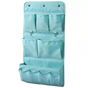 lerkumey over door hanging organizer hanging storage bags with 10 pockets | multifunctional storage bags organizer with 3pcs adhesive wall hooks for wall /bedroom /bathroom /door /closet (blue)