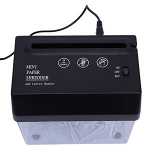 Small Paper Shredder for Home Use USB Portable Mini Paper Shredder Documents Paper Cutting Tool Home Office Desktop Stationery-Black