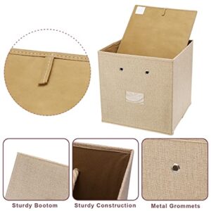 Fabric cube storage bin storage box set 13x13x13 inch with handle for home&office organization