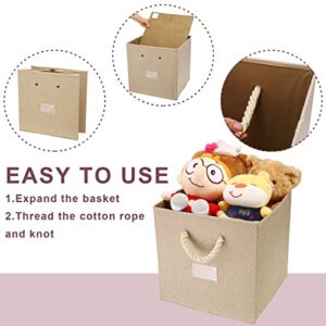 Fabric cube storage bin storage box set 13x13x13 inch with handle for home&office organization