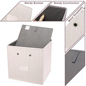 Fabric cube storage bin storage box set 13x13x13 inch with handle for home&office organization