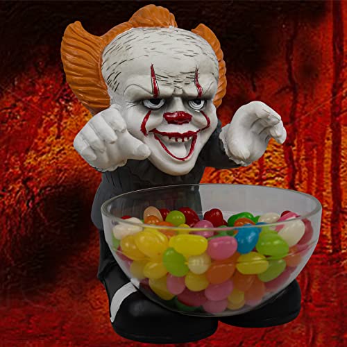 nezababy Halloween Candy Bowl Holder Horror Movie Gnomes Jason Freddy Clown Beetlejuice Nightmare Candy Holder Container Resin (Clown)