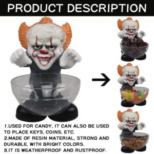 nezababy Halloween Candy Bowl Holder Horror Movie Gnomes Jason Freddy Clown Beetlejuice Nightmare Candy Holder Container Resin (Clown)