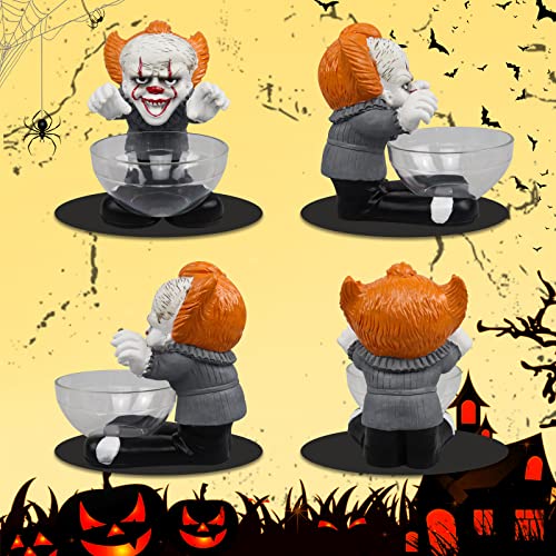 nezababy Halloween Candy Bowl Holder Horror Movie Gnomes Jason Freddy Clown Beetlejuice Nightmare Candy Holder Container Resin (Clown)