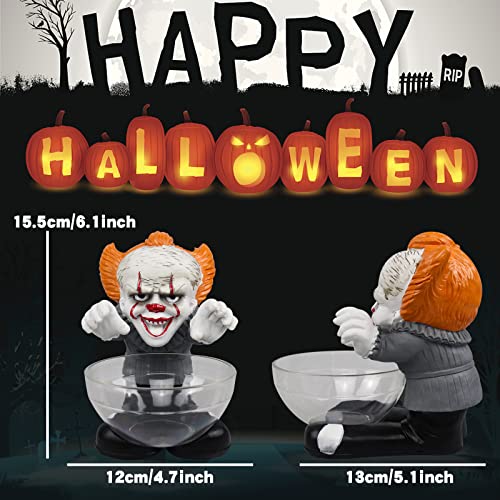 nezababy Halloween Candy Bowl Holder Horror Movie Gnomes Jason Freddy Clown Beetlejuice Nightmare Candy Holder Container Resin (Clown)