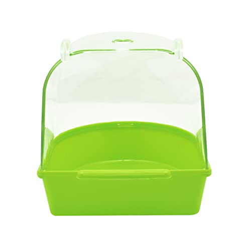 Bird Bath Shower Box Hanging Parrot Bathtub Bowl Cage with Hooks Birdcage Cage Accessory Bathing Tub Suitable for Small Animal Parakeet Canary Budgies Parrot (Random Color) (one-Piece) …