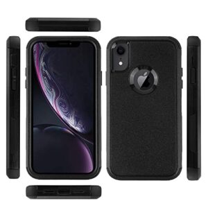 Co-Goldguard for iPhone XR Case, [Shockproof] [Dropproof] Heavy Duty Protection Case ，3 in 1 Non-Slip case for Apple iPhone XR, Black