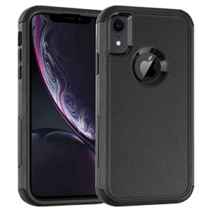 co-goldguard for iphone xr case, [shockproof] [dropproof] heavy duty protection case ，3 in 1 non-slip case for apple iphone xr, black