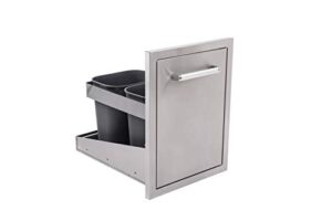 whistler outdoor kitchen trash drawer with trash bin pull out drawers for kitchen cabinets, 16.5" lx22 wx22 h, 304 stainless steel, brushed, durable & easy to clean