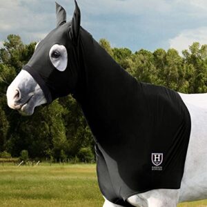 harrison howard horse stretchy head hood with zipper black large l