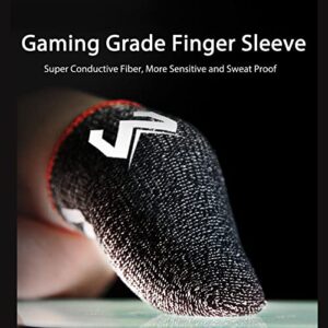 Cell Phone Gaming Finger Sleeves, Anti-Sweat Breathable Game Controller Finger Thumb Sleeves, Durable Gamer Thumb Protector Covers Silver Fiber, Smooth Operation, Finger Sleeve for Phone Games, 6 PCS