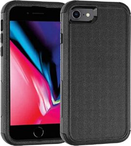co-goldguard for iphone se case 2022/2020, [shockproof] [dropproof] non-slip heavy duty protection phone case for apple iphone 8/7/se (2nd/3rd gen), 4.7inch, black