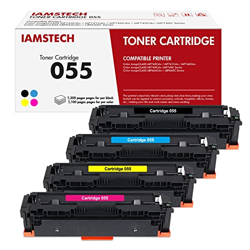 055 055H Standard Toner Cartridge Compatible Replacement for Canon Color ImageCLASS MF743Cdw MF741Cdw MF746Cdw MF743 LBP664Cdw Laser Printer 4 Pack Black/Cyan/Magenta/Yellow