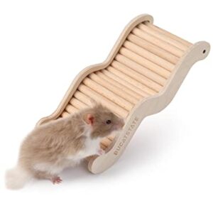 JanYoo Hamster Climibing Toys Ladder Bridge Ramp Chew Toy Wooden for Hamsters Gerbils Rat Small Animals Cage Accessories