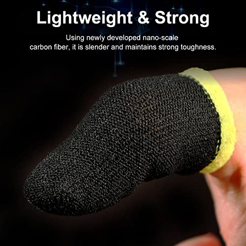 12 PCS Cell Phone Gaming Finger Sleeves by LEIGUNSING, Anti-Sweat Breathable Touchscreen Thumb Sleeves, Durable Fiber Gamer Thumb Protector, Smooth Operation, Finger Sleeve for Mobile Phone Games