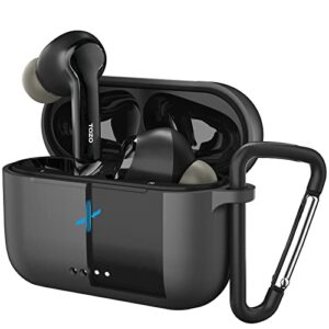 TOZO NC2 Hybrid Active Noise Cancelling Wireless Earbuds Black & TOZO NC2 Protective Silicone Case Black