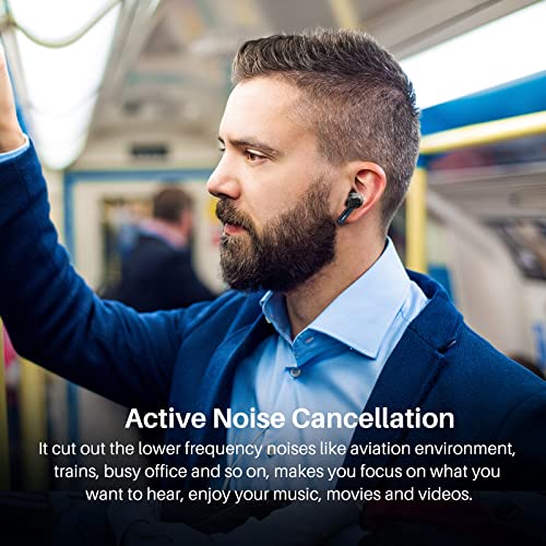 TOZO NC2 Hybrid Active Noise Cancelling Wireless Earbuds Black & TOZO NC2 Protective Silicone Case Red