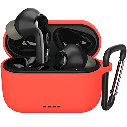 TOZO NC2 Hybrid Active Noise Cancelling Wireless Earbuds Black & TOZO NC2 Protective Silicone Case Red