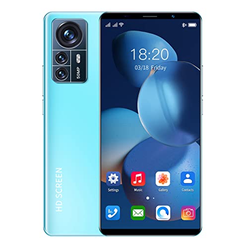 Smart Phone, Android HD Full Screen Phone Dual SIM, 5.0 Inch Water Drop Screen Ultrathin Mobile Phones 2+8G RAM Unlocked Smartphones 2MP+5MP Mobile Cell Phone The Gift for Friends (Blue)