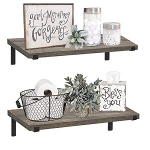 qeeig grey floating shelves 24 inches long bundle (contains 2 items)