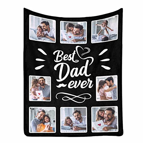 MyPupSocks Personalized Blanket to My Dad from Daughter, Best Dad Ever Throw Blanket Dad Blanket Customized for Him Dad Papa 40x50