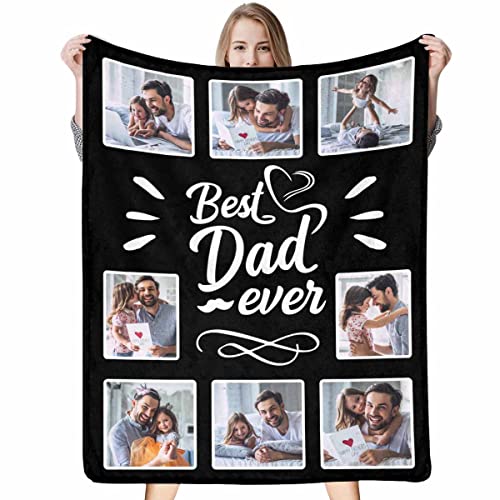 MyPupSocks Personalized Blanket to My Dad from Daughter, Best Dad Ever Throw Blanket Dad Blanket Customized for Him Dad Papa 40x50