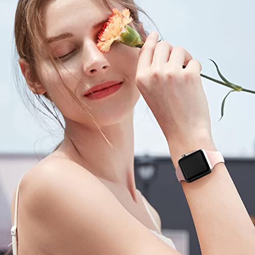 Lerobo Slim Bands Compatible with Apple Watch Band 40mm 38mm 44mm 45mm 42mm 41mm 49mm SE Ultra iWatch Bands Series 8 7 6 5 4 3 2 1 for Women Men,Soft Narrow Sport Strap Thin Wristband for Apple Watch