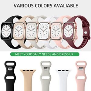 Lerobo Slim Bands Compatible with Apple Watch Band 40mm 38mm 44mm 45mm 42mm 41mm 49mm SE Ultra iWatch Bands Series 8 7 6 5 4 3 2 1 for Women Men,Soft Narrow Sport Strap Thin Wristband for Apple Watch