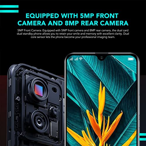 Smartphone, 6.1 Inch Drop Screen 3G Unlocked Cellphone RAM 3GB ROM 32GB Facial Recognition Mobile Phone, 10 Core CPU Processor 5MP Front and 8MP Rear Camera 2800Mah Battery(Black)