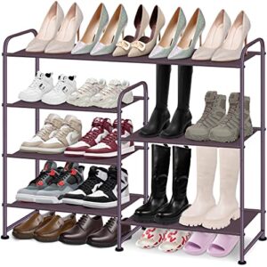 misslo boot shoe rack for closet shoe 0rganizer 4 tier shoe storage shelf fits 20-pair sneakers for garage, entryway, bedroom floor, bronze