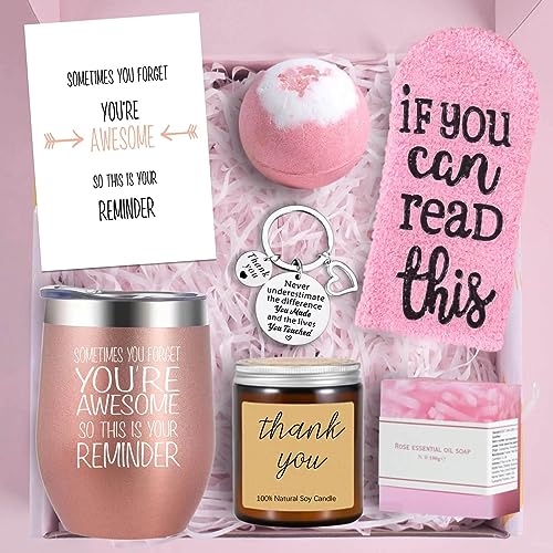 Thank you Gifts for Women, Self Care Spa Tumbler Appreciation Gifts for Coworkers, Boss's Day Gift Baskets, Thank You Gift Basket for Employees, Boss, Secretaries, Nurses, Teacher Appreciation Gifts