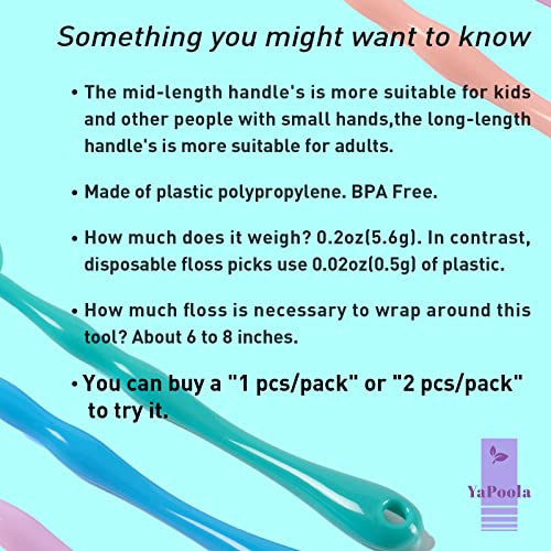 Reusable NO-Waste Dental Floss Handle 1 Counts for Adults and Kids Teeth Cleaning Interdental Brush Unflavored Floss Picks Colorful Design floas Holder Flosser