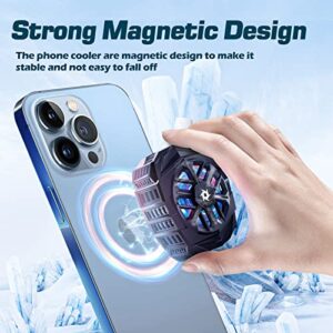 Wireless Phone Cooler Fan, Magnetic Wireless Phone Cooling Fan Wireless Cell Phone Cooler for Gaming Wireless, Phone Cooler for Sauna Compatible with iPhone, Samsung and Google Pixel and More -Black