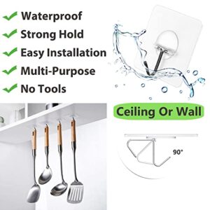 Adhesive Hooks for Hanging Heavy Duty Wall Hooks Self Adhesive Towel Coat Hooks Waterproof Transparent Hooks for Bathroom Shower Kitchen Keys Door Outdoor Home Improvement Utility Hook 12 Pack