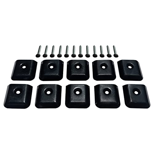 F.S.P 10 Pack RV Camper Trailer Aluminum Extrusion Black Flat End Cap for Vinyl Trim Molding 1" with Screws (Black)