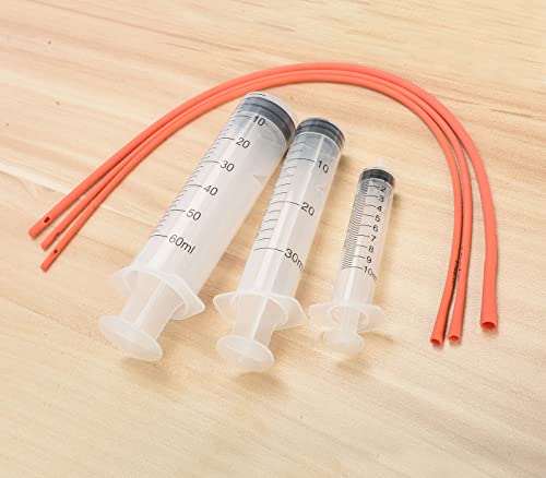 MOTAIN Pet Feeding Supplies Kit-3 Pack Red Rubber Feeding Tube(8Fr, 10Fr, 14Fr) with 3 Pack 10/30/60 Ml Syringes for Lamb,Goat,Sheep,Puppy,Kitten Whelping Feeding Watering