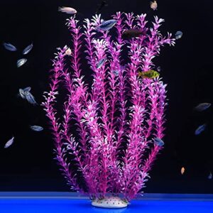 lantian pink grass cluster aquarium décor plastic plants extra large 20 inches tall
