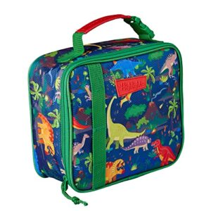 highlights for children lunch box for kids, reusable insulated lunch boxes for boys and girls, food-safe easy-clean lunch bag for school (dinosaur glow-in-the-dark - green)