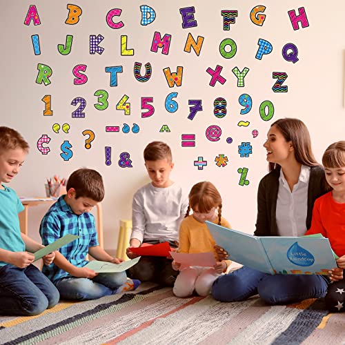 107 Pieces Bulletin Board Letters Chalkboard Letters Combo Alphabet Set Letters Number and Symbol Cutouts for Home Preschool Primary School Classroom Wall Decor, 5.51 x 5.51 Inches(Cartoon Style)